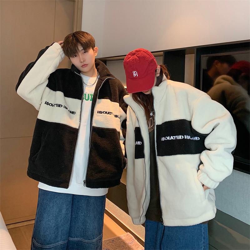 Casaco Novo de Casal para Homens e Mulheres Casaco Inverno Veludo Casaco Casal Solto