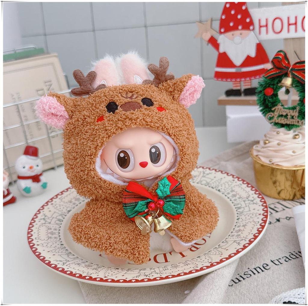 First, Second, and Third Generation Labubu Doll Clothes: 17cm Plush Onesie for 10cm Labubu Dolls, Cute Cartoon Design