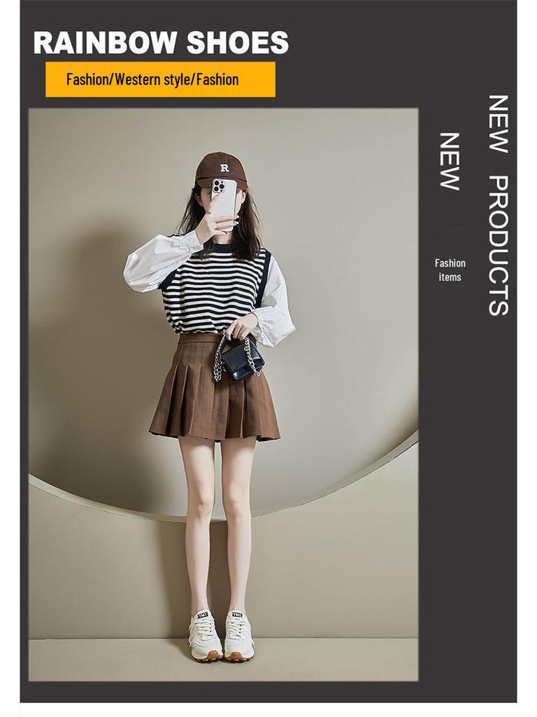 Korean Style Argan Women's 2025 Spring Sneakers - Casual, Thick-Soled, Height-Increasing Trendy Running Shoes - 6682