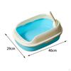 Cat Anti Splashing Kitten Potty Toilet Semi Enclosed High Sided Sandbox Bedpan for Indoor Cats,