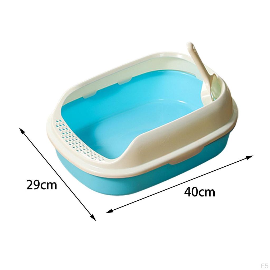 Cat Anti Splashing Kitten Potty Toilet Semi Enclosed High Sided Sandbox Bedpan for Indoor Cats,