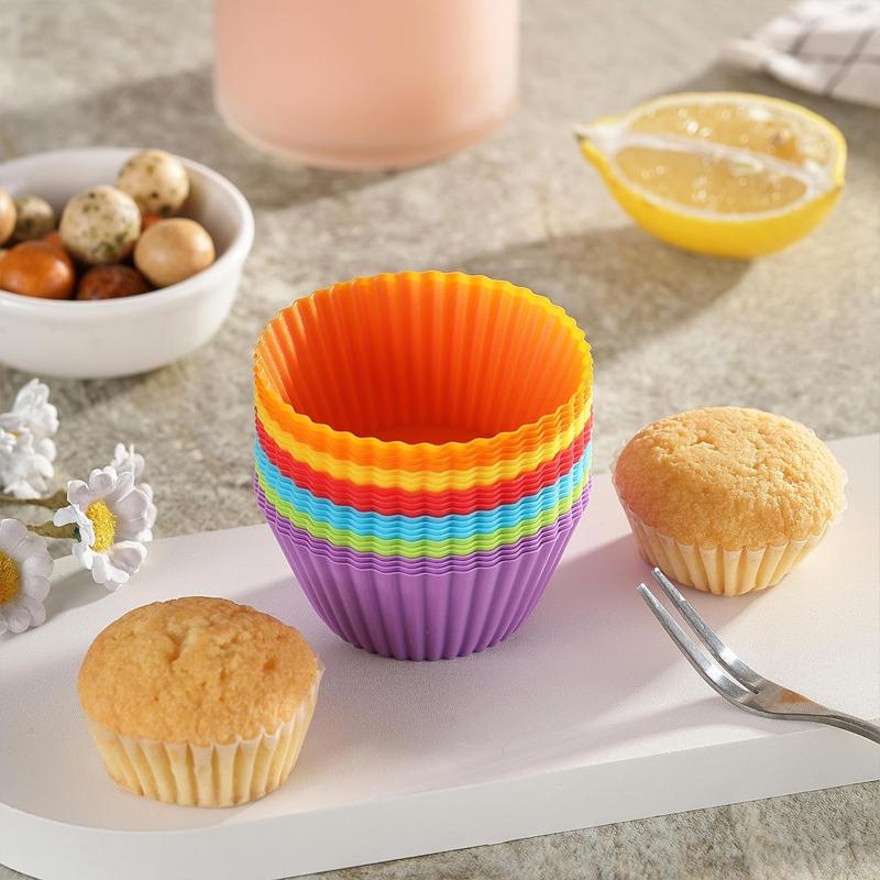 10/20/50pcs Silicone Cupcake Baking Cups Reusable Non-stickMuffin Cupcake Liners Holders Molds Home Kitchen Bakeware BPA Free