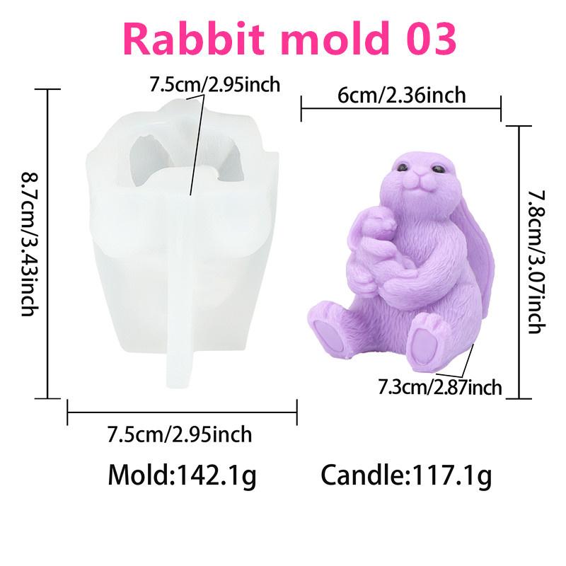 Easter Couple Holding Loving Rabbit Silicone Candle Mold DIY Mother Rabbit Holding Small Rabbit Easter Gift Candle Plaster