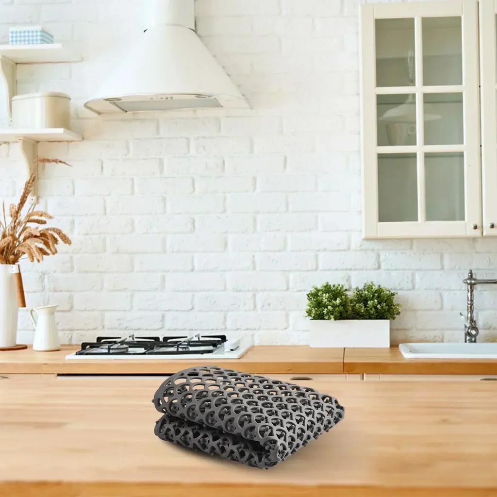 Black Silicone Sink Mat Dishwasher Safe Sink Mat Efficient Water Flow Farmhouse Sink Mat Bump-Proof Cushioning