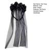 Halloween Devil Horn Hair Hoop Ox Horn Flower Veil Handmade Mesh Headband Party Cosplay Costume Accessory