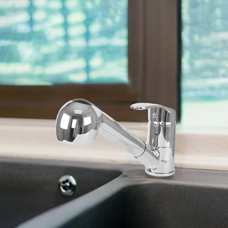 RV Pull-out Faucet Kitchen Faucet With Pull Out Sprayer Single Handle 1 Hole RV Kitchen Faucets Campervan Accessories