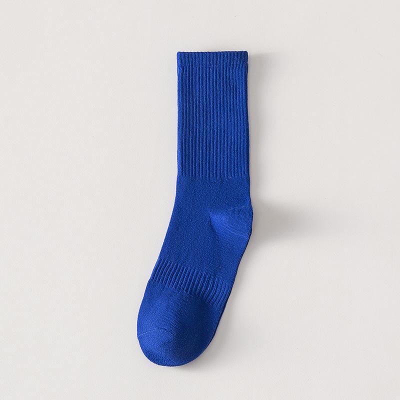 

5 пар носков средней длины, осень/зима, женские ворсистые носки, полосатые чулки цвета конфеты 5 Pairs королевский синий