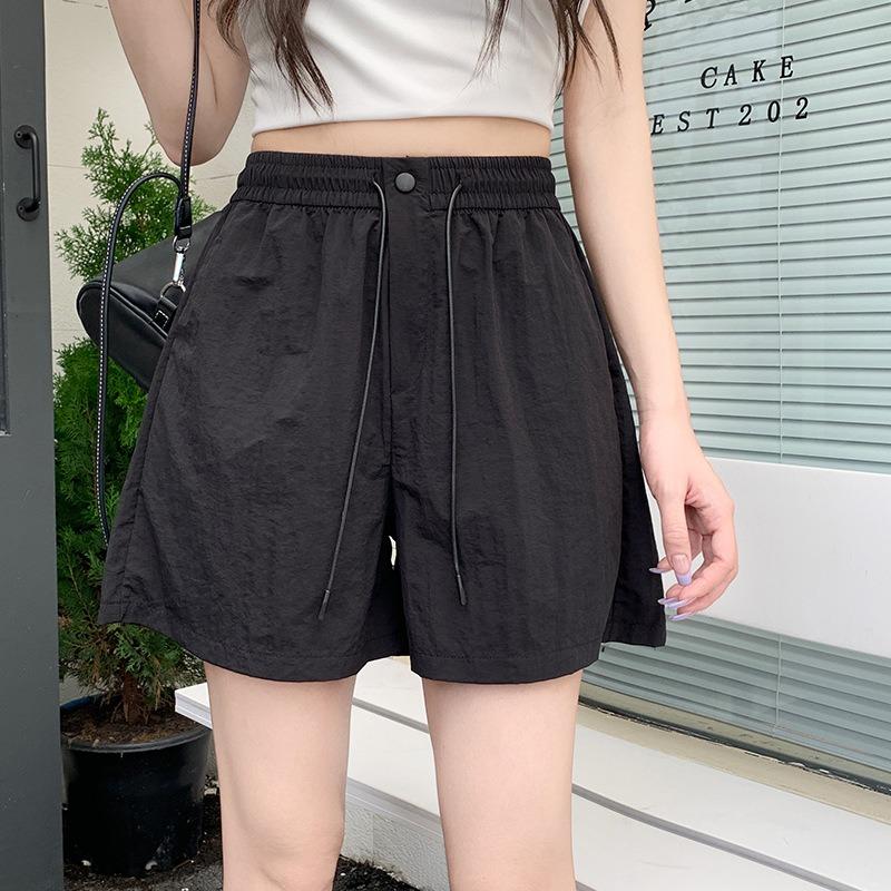 Elastische High Waist Weite Beine Schnelltrocknende Lässige Shorts Damen Sommerkleid Alles Koreanische Version Sport Strand