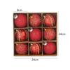 9pcs 8cm Christmas Hanging Balls Set Glitter Xmas Tree Ornaments  Home New Year Gifts