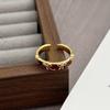 Personalized Six-Character Mantra Bow Enamel Drip Open Ring Niche Design Retro High-End Sense Stacked Ring