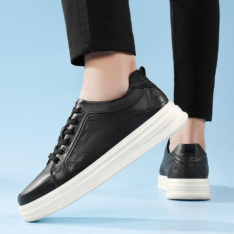 Fashion New Men's Genuine Leather Sneakers Casual Sports Shoes Breathable Comfortable Walking Shoes Fashion Outdoor Slip Resistant Shoes