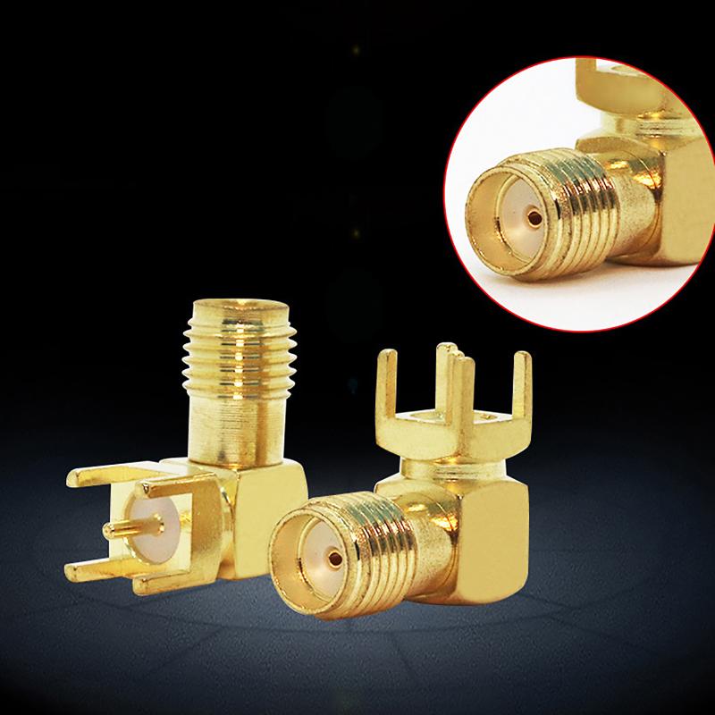 SMA KWE 90 Degree Angled SMA RF Connector Socket 4 Pin Female Interface for PCB Mounting High Frequency Use