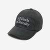 [AKIII CLASSIC] Vintage Washed Lettering Ball Cap Midnight Charcoal [AKAOAUA01476000-Midnight Charcoal]