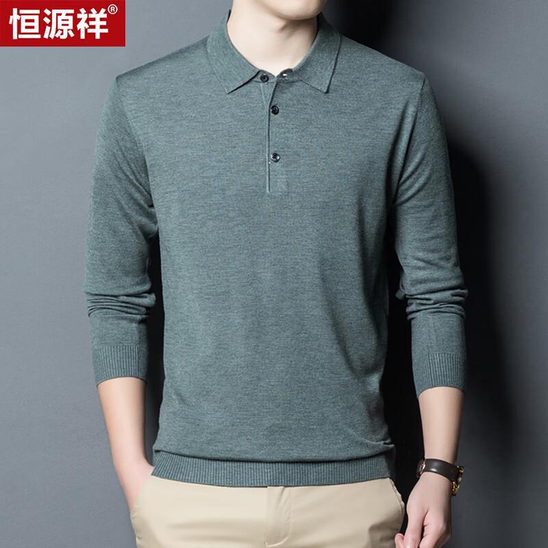 Hengyuanxiang Men s Long-Sleeve Knitted Polo Shirt 120/180