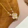 Four-leaf Clover Necklace Female Imitation Gold Versatile High-end Collarbone Chain Will Not Fade for a Long Time Jewelry