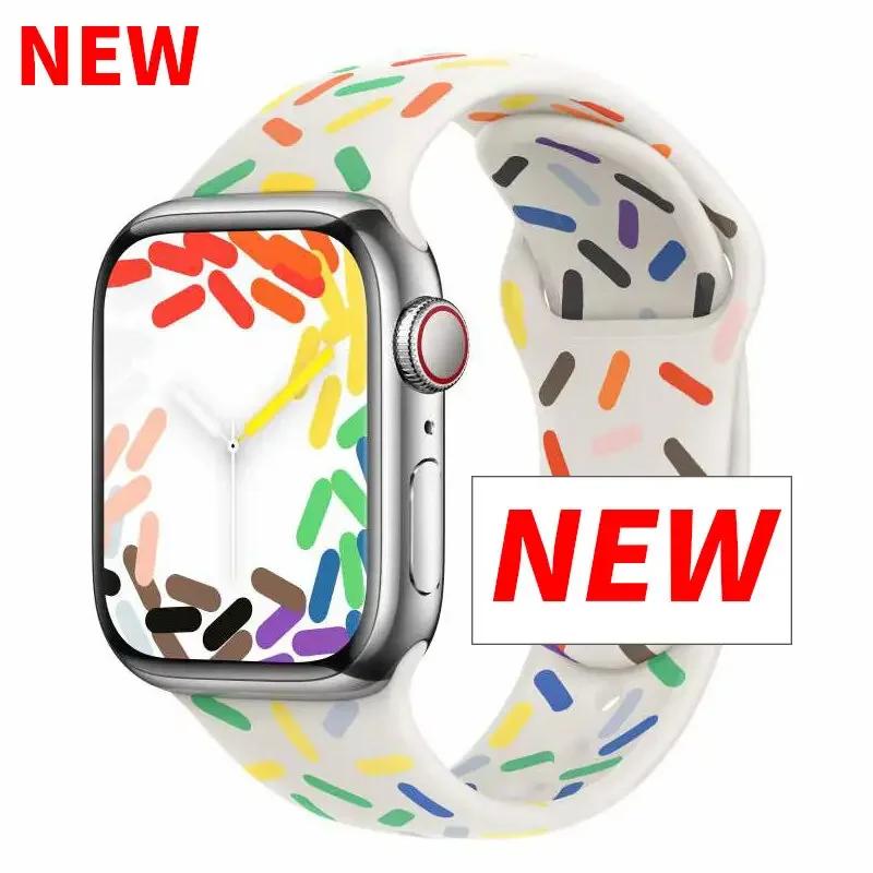 Silicone Sport Band For Apple Watch Strap49mm 44mm 45mm 40mm 41mm 42mm 38mm Bracelet Iwatch Series9 8 7 6 5 4 3SE Ultra 2 Correa