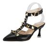 Fashion 2024 Women 8cm High Heels Strappy Sandals Lady Fetish Rivets Block Heels Sandles Gladiator Summer Women's Sandals