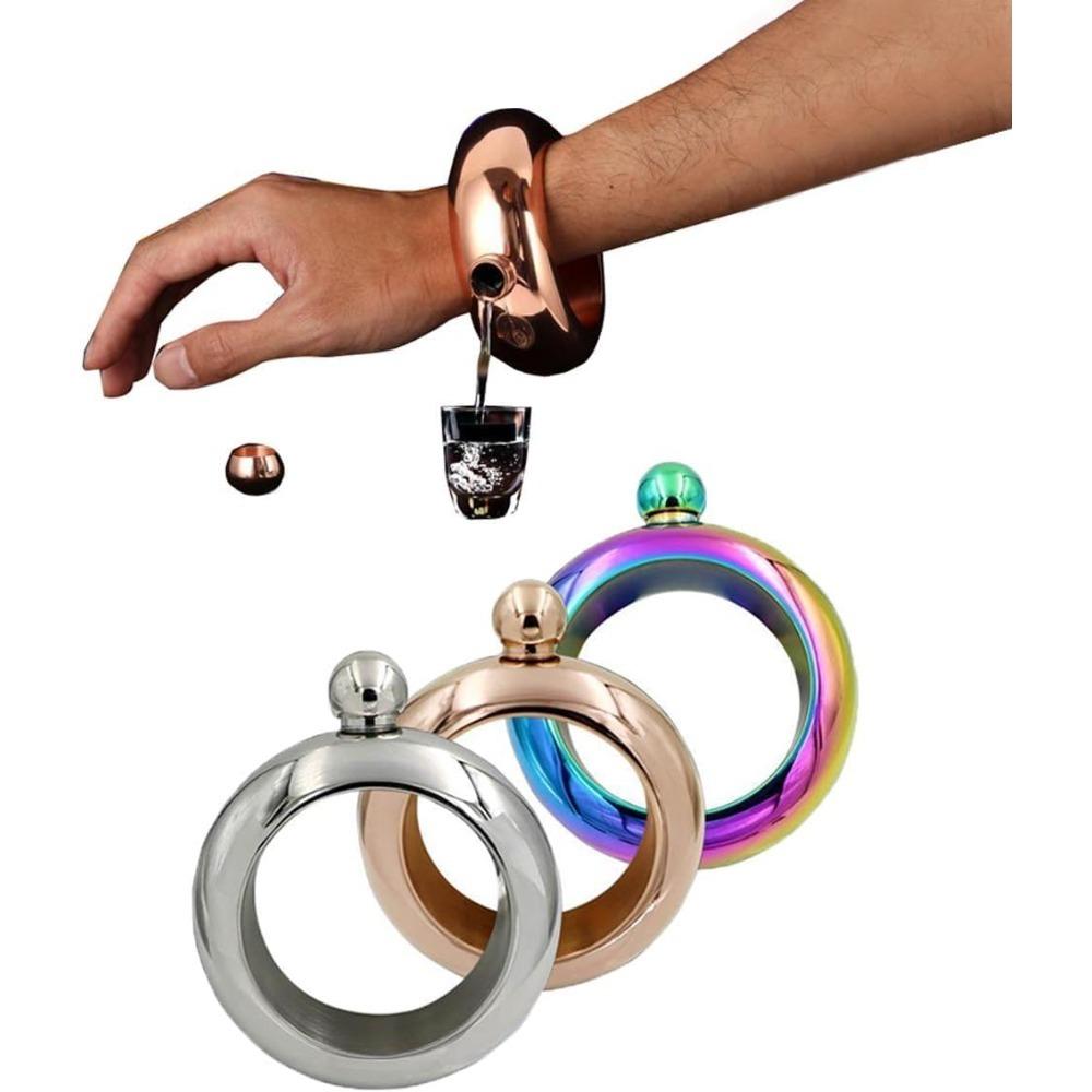 3.5oz Metal Bracelet style Hip Flask Suitable for Whiskey Vodka for Storing Whiskey/alcohol Wine Accessories RoundChic Hip Flask