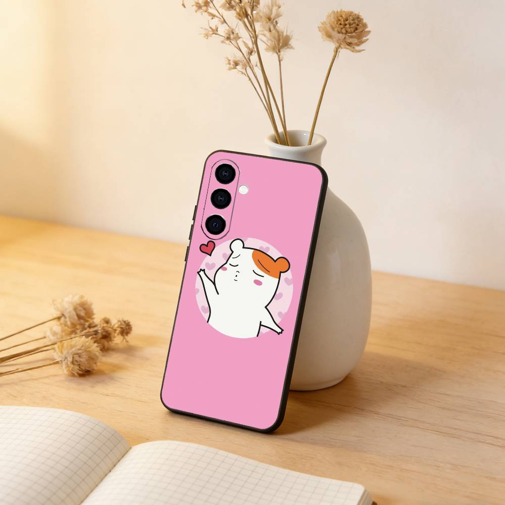 

Lovely O-Oruchuban Ebichu Phone Case Black Silicone Soft For Samsung Galaxy A73,A72,A71,A70,A53,A52,A51 Samsung a71 4g