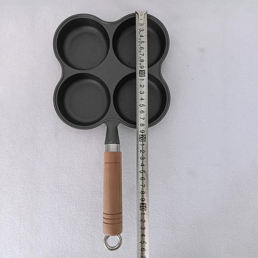 Four Cup Cast Iron Egg Frying Pan Nonstick Design for Breakfast Suitable for Gas and Induction Cooktops