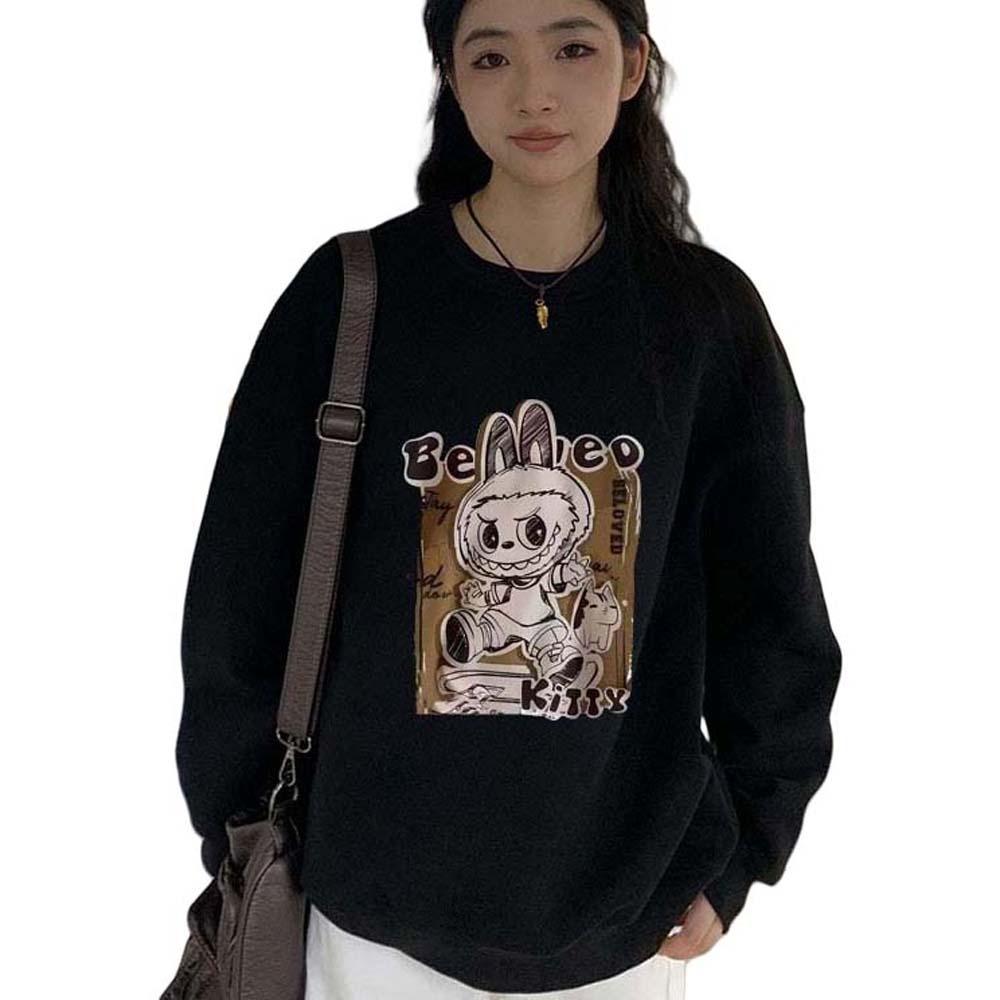 Women's Labubu Cloth Pullover Long-sleeved Sweatshirt Loose and Comfortable Style Labubu Cloth Clothing S-4XL