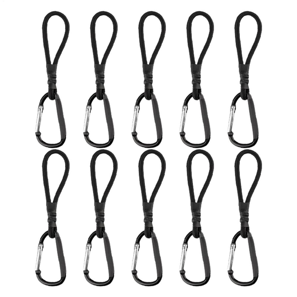 10PCS Heavy Duty BungeeCord Elastic Tie Strap String Carabiner Hooks Kayak Cycling Luggage Packing Ropes Camping Accessories