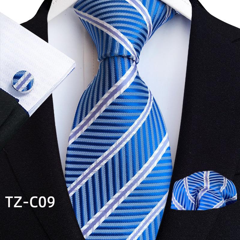 Men's Black Business Tie Gift Set: Striped & Plain Ties, Pocket Square, Tie Clip