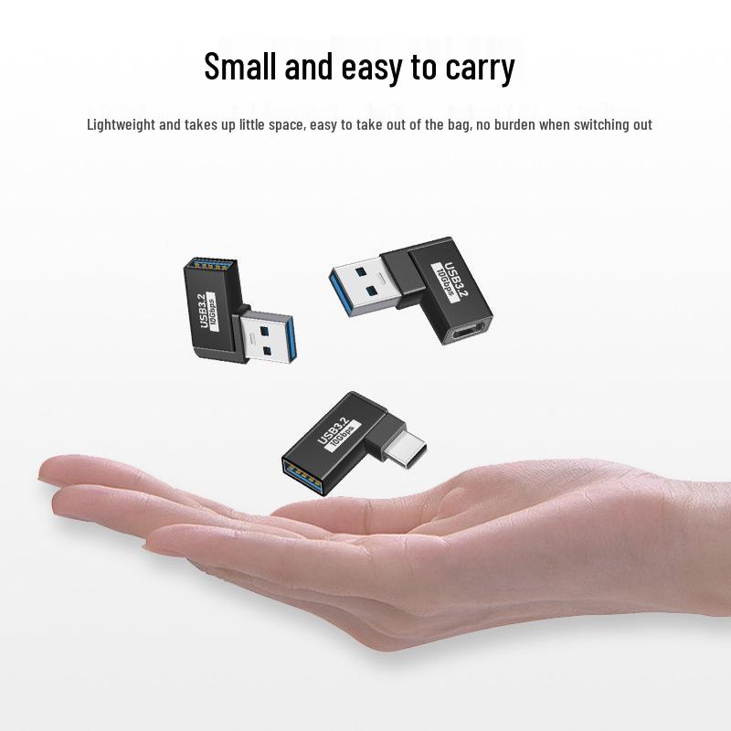 Type-C OTG Adapter: High-Speed Type-C Male To USB 3.0 Female PD Elbow Converter