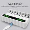 NiMH Battery Charging with 8 Slots for 2A and 3A Batteries Featuring LED Indicators and Safe Charging Technology