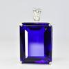 Lab Created 159 Ct CERTIFIED Emerald 925 Sterling Silver Blue Sapphire Pendant AI-96-NS