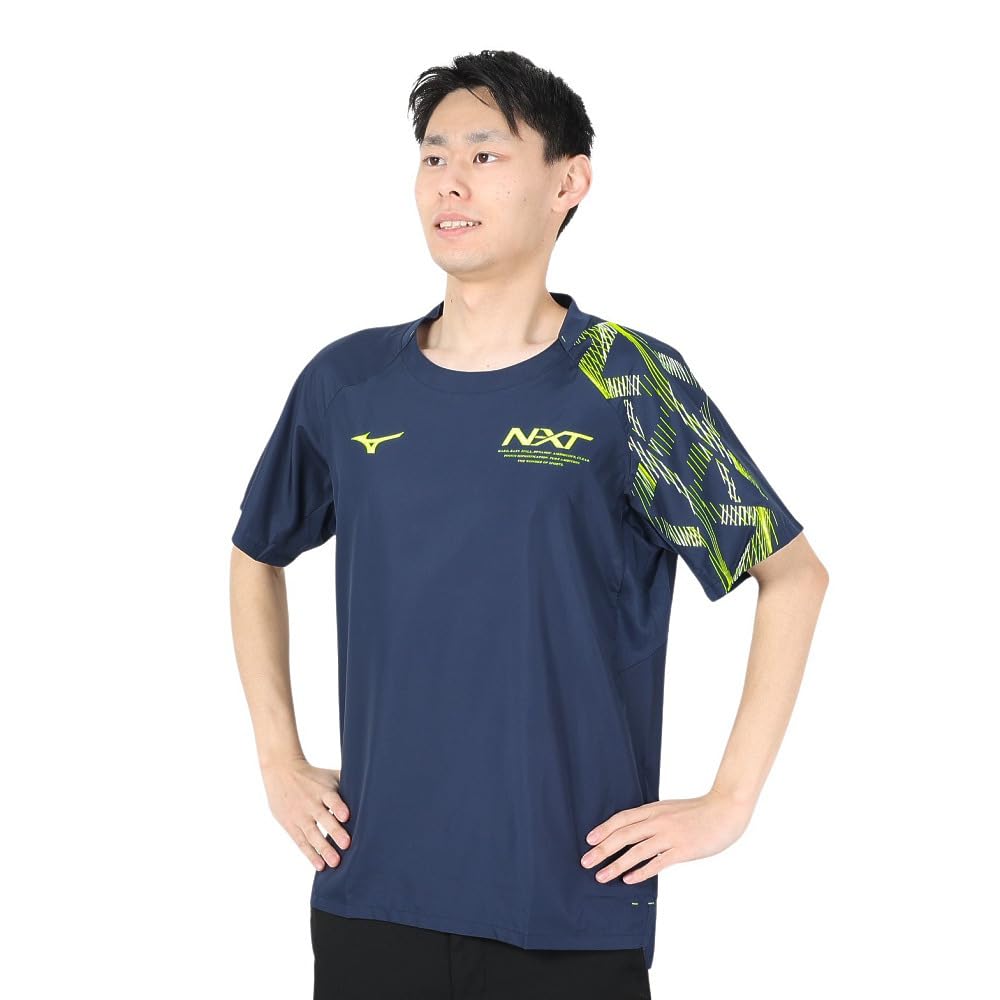 

Mizuno Volleyball Short Sleeve Breaker Shirt for Club Dress Yellow N-XT Wear, Activities, V2MEC000, Navy/Safety