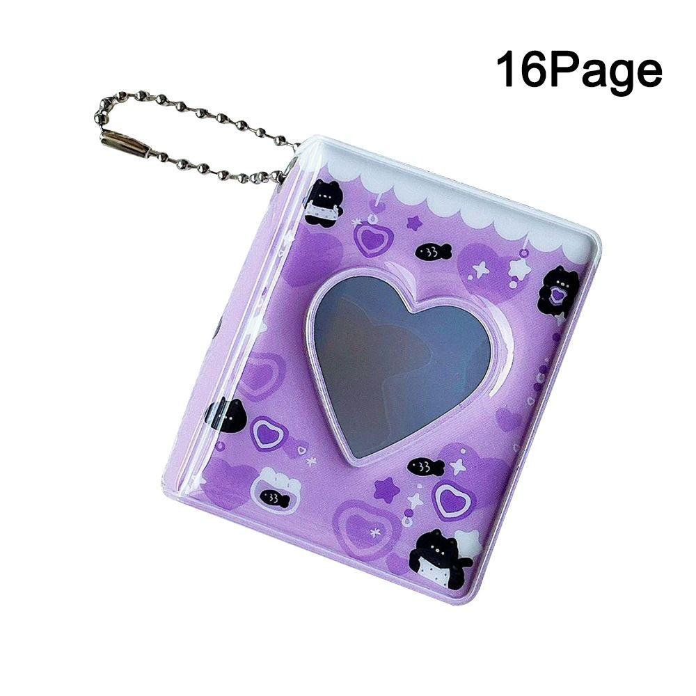 

16 карманов Держатель для фотокарточек Любовное сердце Держатель для фотографий Новая визитница фиолетовый