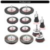 12Pcs Wire Brush for Drill Set Wheel Brush,Cup Brush Pen Brush Set for Drill Round Shank Coarse Crimped Steel