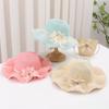Baby Mädchen 2-teiliges Strohhut und Schultertaschen-Set Sommer Blumen Strand Eimerhut Breite Krempe Sonnenschutz Urlaubsoutfit Accessoire