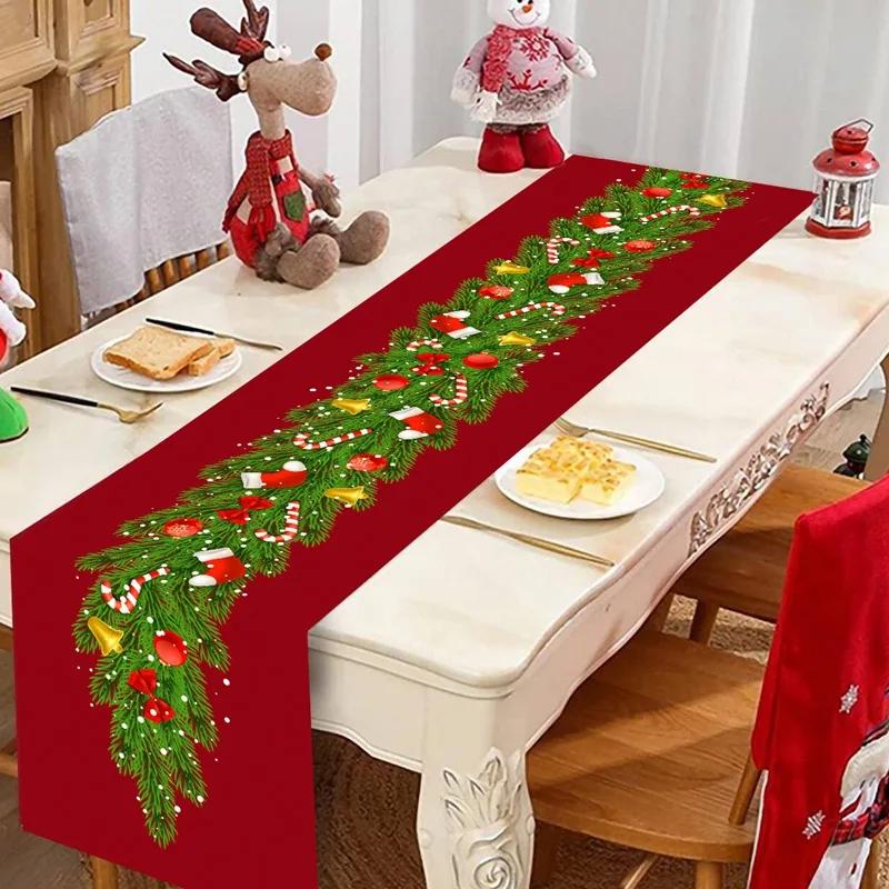 Weihnachtskugel Karo Tischläufer Frohe Weihnachten Dekorationen Für Zuhause Deko Weihnachten Tischfahne Abdeckung Geschenke Frohes Neues Jahr