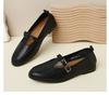 Small leather shoes, black soft-soled casual shoes, leather breathable, lightweight and comfortable work shoes