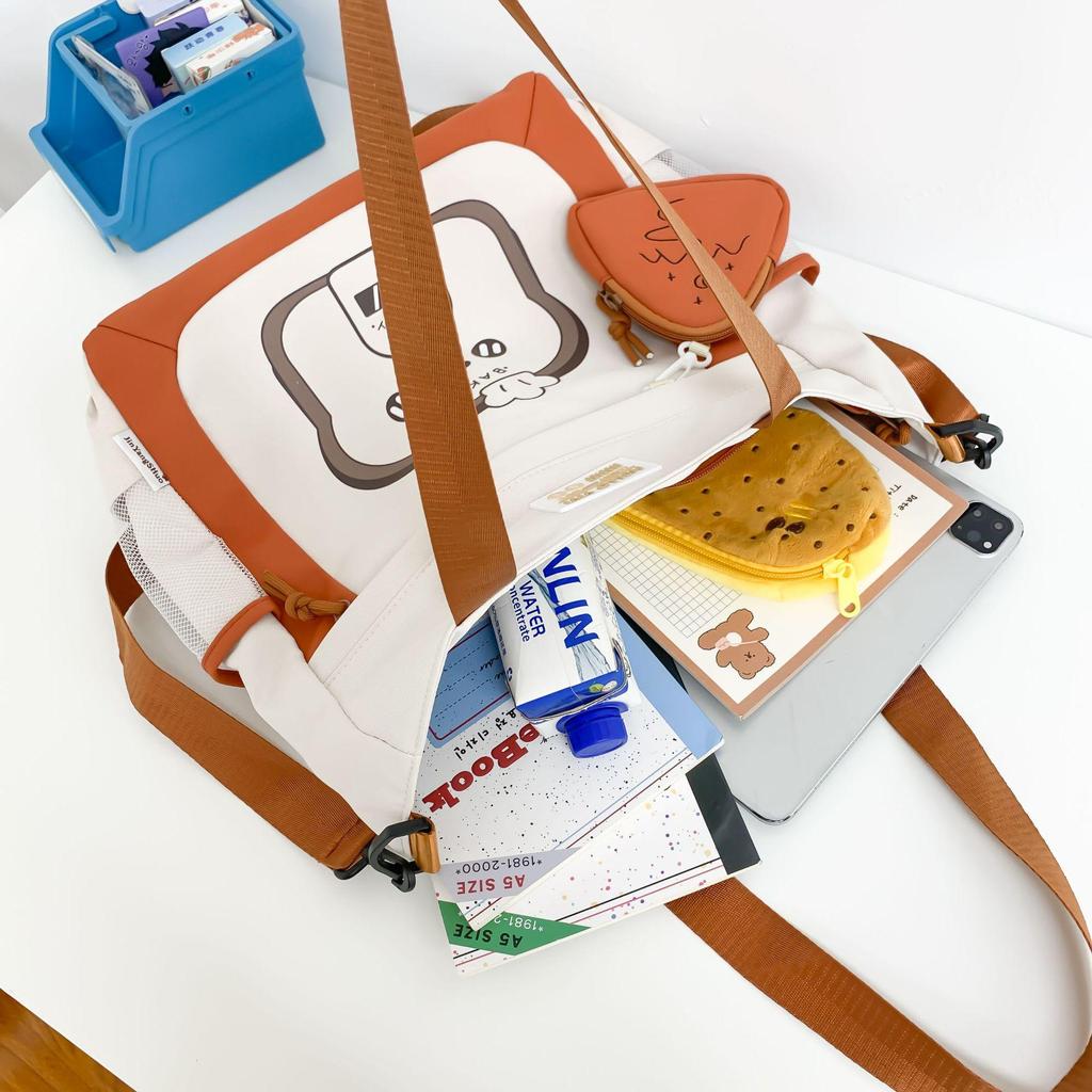 Borsa a tracolla versatile di grande capacità in tessuto Oxford per bambine della scuola elementare