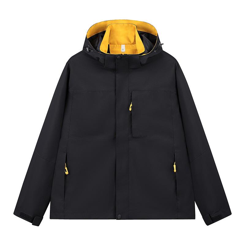 Solid Color Double-sided Wear Couple Windproof and Waterproof Single-layer Jacket Casual Outdoor Sports Men's and Women's Jackets Hooded Outside