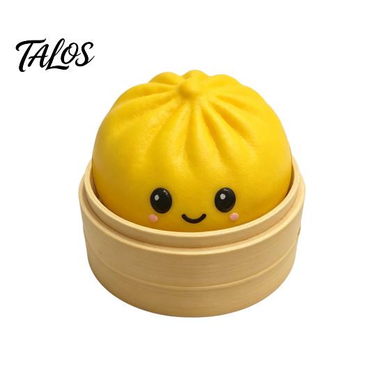 Anxiety Relief Keychain Press Button Keychain, Steamed Bun Decompression Toy with Smiling Face Pattern, Soft Squishy Slow Rebound Feel Portable