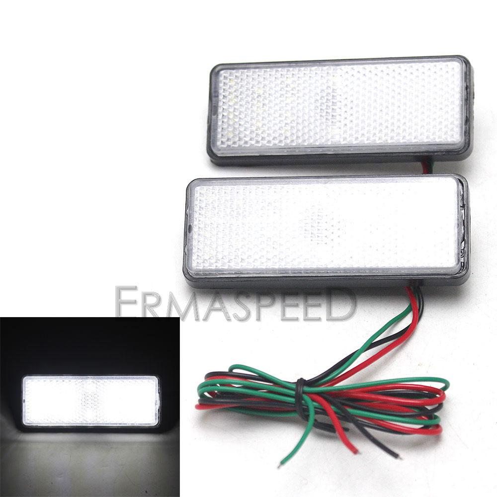 

Универсальный 24 светодиодный стоп-сигнал для мотоцикла, 12 В, задний тормозной стоп-сигнал, прямоугольный светильник для скутера, квадроцикла, мопеда, трехколесного велосипеда, белый White Lens