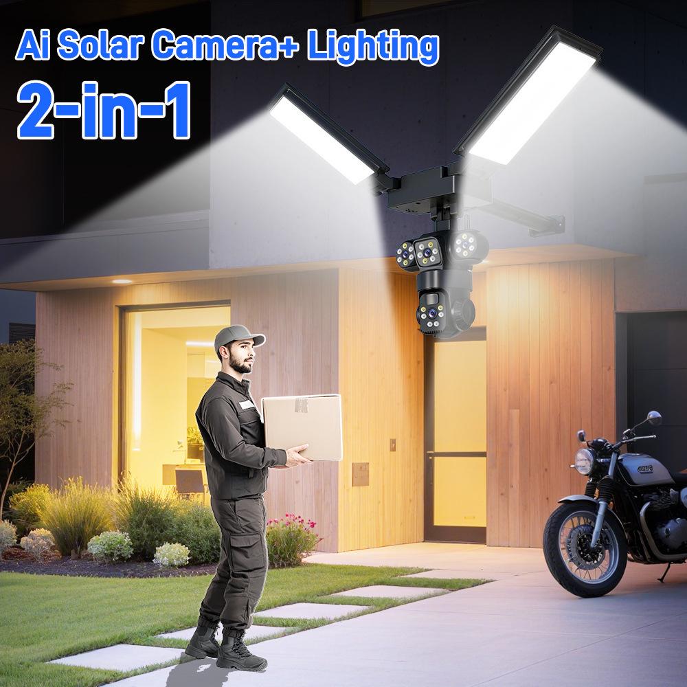 Leistungsstarke Außen-Solarstraßenleuchte mit HD-Kamera, Vollfarbüberwachung und wasserdichtem Design