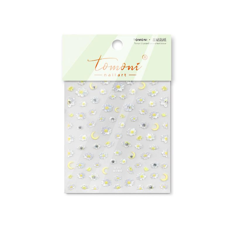 Яркие кристальные весенние день маленькие цветочные наклейки для ногтей своими руками — фото 11