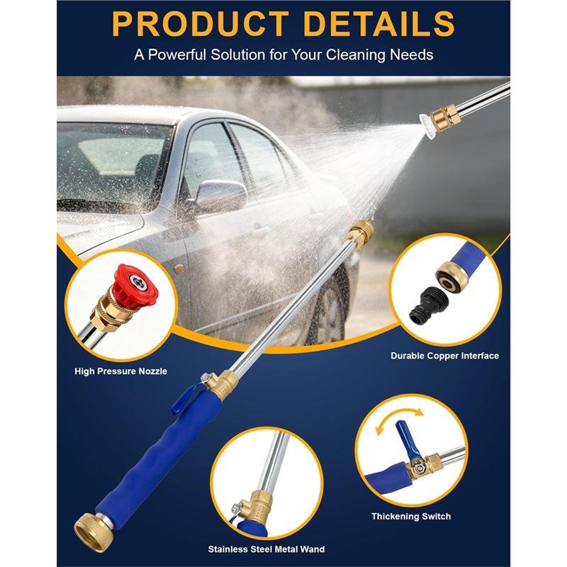 ABYN-Garden Hose For Power Washer Upgraded Jet Nozzle Washer Wand Hydro Jet High Pressure Washer Tools Hose Attachment