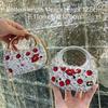 Acrylic Rhinestone Evening Handbag Women Gold Lip Shape Clutch Bag Hard Shell Box Style With Magnet