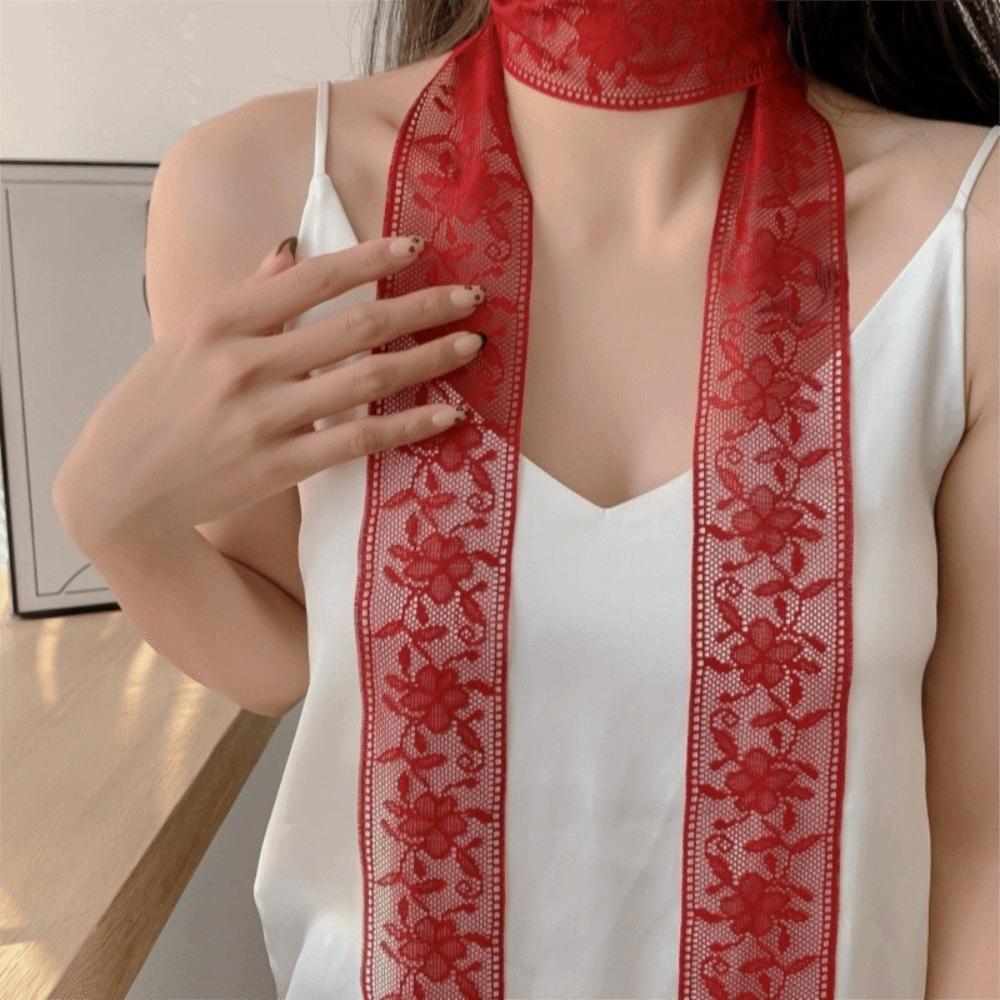 Floral Multifunctional Headscarf Elegant Bag Strap Stylish Lace Printed Scarf  Evening Party