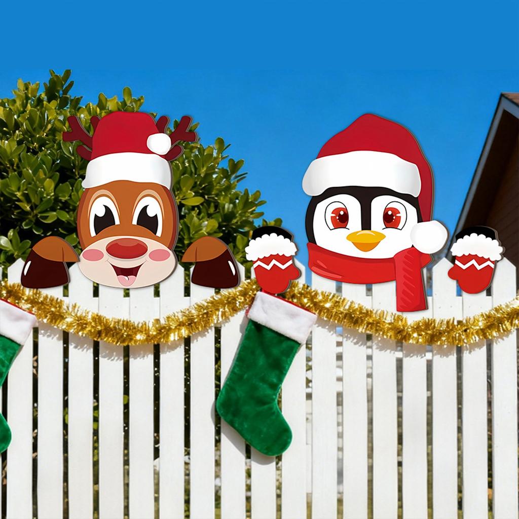 Christmas Garden Signboard, Wooden Courtyard Sign, Outdoor Winter Christmas Decoration, Family Front Door Decoration 3piece Set