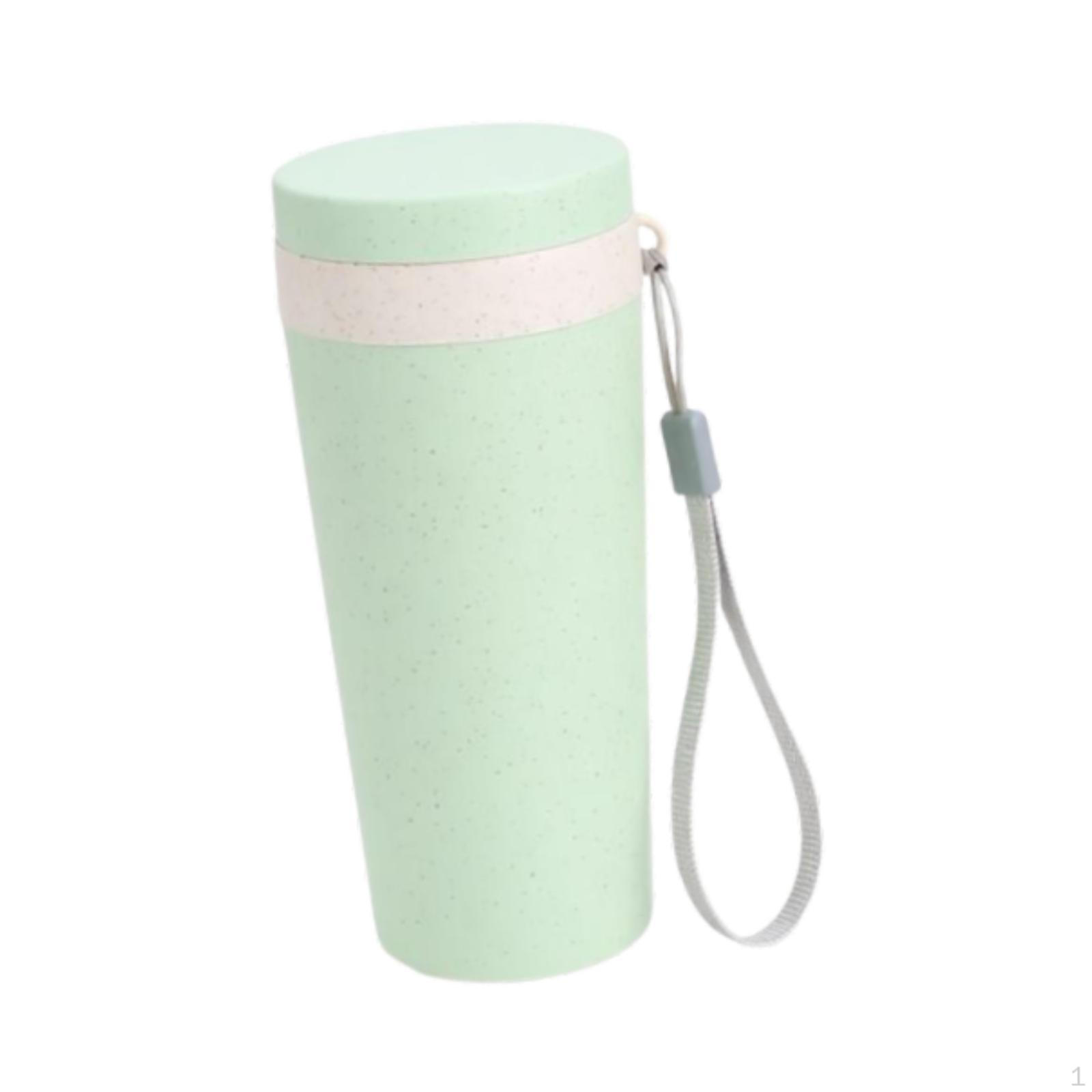 

Straw Water Bottle Portable Leakproof 300ml Compact Stylish Reusable Coffee and Cup Travel зелений