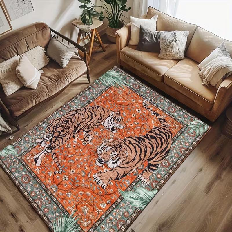 

Tiger Carpet Is Machine Washable and Non Slip Suitable Home Decoration Carpets in Such As Living Rooms Bedrooms Kitchens, Etc 40X60cm