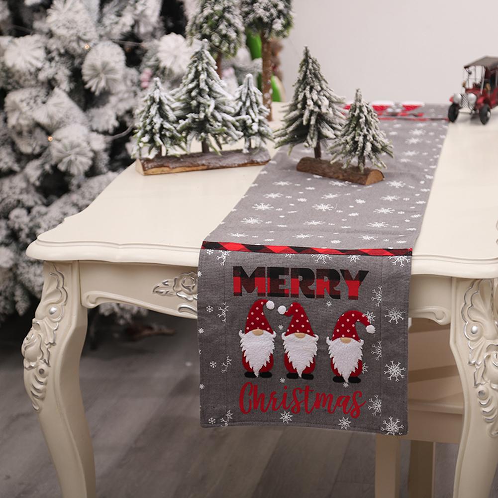 Embroidered Faceless Elderly Table Runner Snowflake Tablecloth ...
