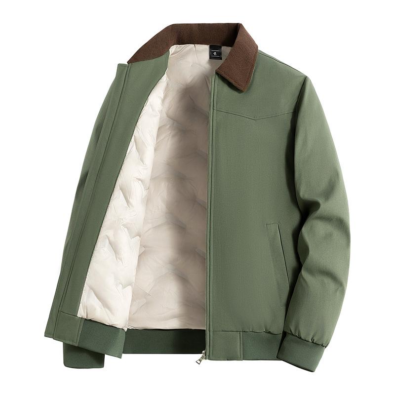 Di Yu Shen Long Men's Anti-Wrinkle Winter Down Jacket - White Duck Down Lapel, Cold-Resistant, Casual and Loose Outerwear.